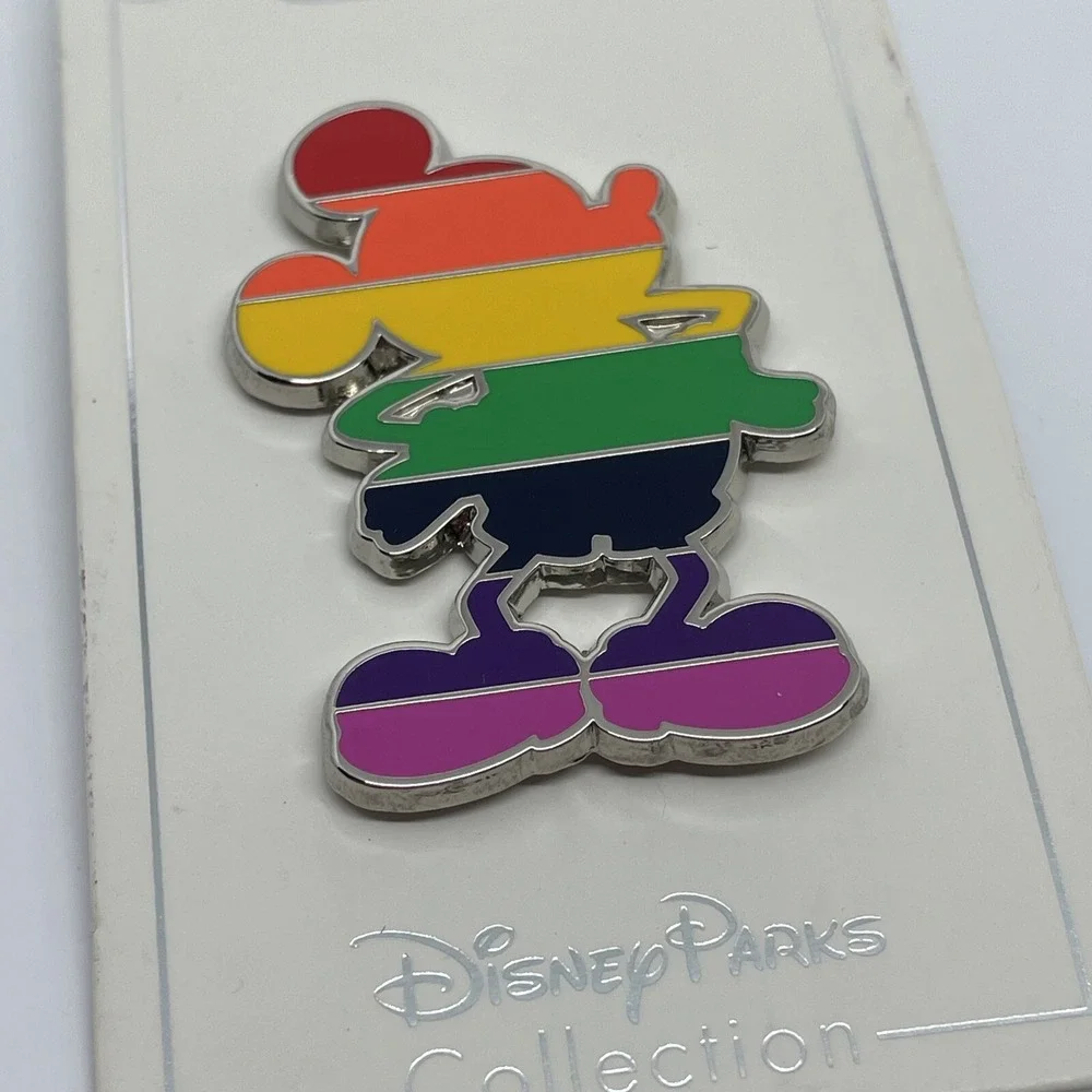 Disney Parks Collection Mickey Mouse Pin Trading Silhouette Rainbow Pride LGBTQ+